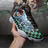 Demon Slayer Tanjiro Kamado Water Sun Breathing Air Jordan 13 Shoes Mockup 3.jpg - demo10