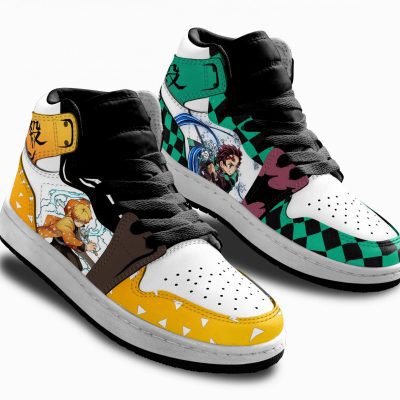 DEMON SLAYER Zenitsu Agatsuma And Tanjiro Air Jordan 1 High Sneakers V3