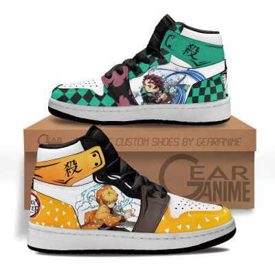 DEMON SLAYER Zenitsu Agatsuma And Tanjiro Air Jordan 1 High Sneakers V3