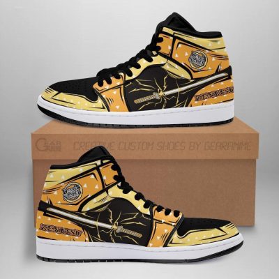 DEMON SLAYER Zenitsu Agatsuma Custom Nichirin Sword Air Jordan 1 High Sneakers