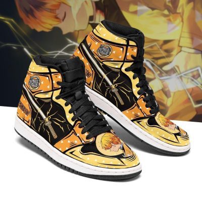 DEMON SLAYER Zenitsu Agatsuma Nichirin Sword Thunder Air Jordan 1 High Sneakers