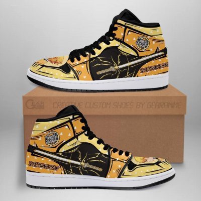 DEMON SLAYER Zenitsu Agatsuma Nichirin Sword Thunder Air Jordan 1 High Sneakers