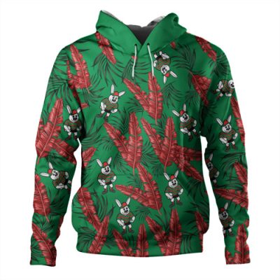 South Sydney Rabbitohs Hoodie - Tropical Patterns Bunnies Hoodie