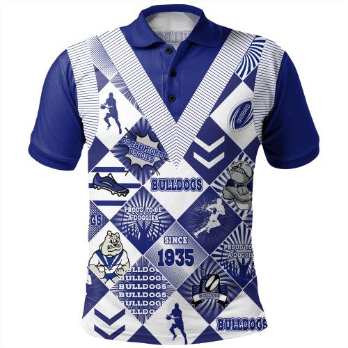 Canterbury-Bankstown Bulldogs Polo Shirt - Argyle Patterns Style Tough Fan Rugby For Life Canterbury-Bankstown Bulldogs Polo Shirt - Argyle Patterns Style Tough Fan Rugby For Life