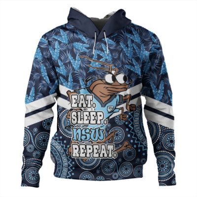 Cockroach Sport Hoodie - Tropical Patterns And Dot Painting Eat Sleep Repeat