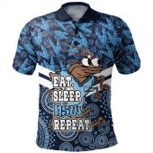 Cockroach Sport Polo Shirt - Eat Sleep Repeat With Tropical Patterns