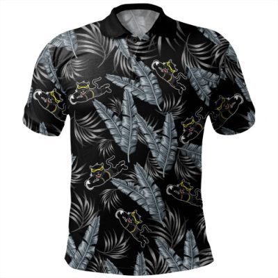 Penrith Panthers Custom Polo Shirt - Penrith Panthers With Maori Patterns Polo Shirt