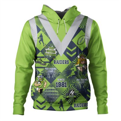Canberra Raiders Hoodie - Argyle Patterns Style Tough Fan Rugby For Life