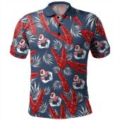 Sydney Roosters Custom Polo Shirt - Tropical Patterns Sydney Roosters Polo Shirt