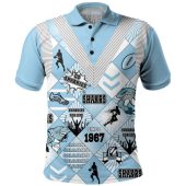 Cronulla-Sutherland Sharks Polo Shirt - Argyle Patterns Style Tough Fan Rugby For Life
