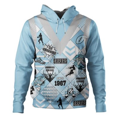 Cronulla-Sutherland Sharks Hoodie - Argyle Patterns Style Tough Fan Rugby For Life
