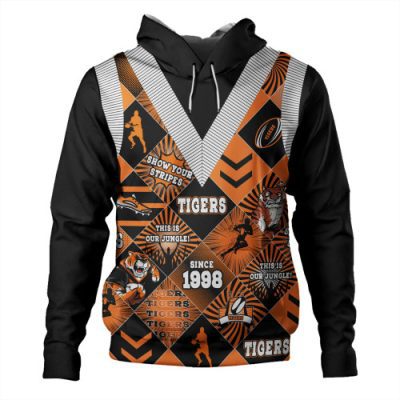 Wests Tigers Hoodie - Argyle Patterns Style Tough Fan Rugby For Life
