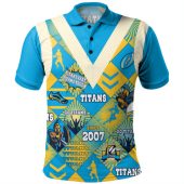 Gold Coast Titans Sport Polo Shirt - Argyle Patterns Style Tough Fan Rugby For Life