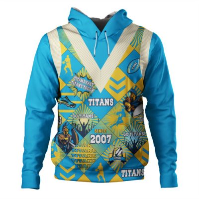 Gold Coast Titans Sport Hoodie - Argyle Patterns Style Tough Fan Rugby For Life