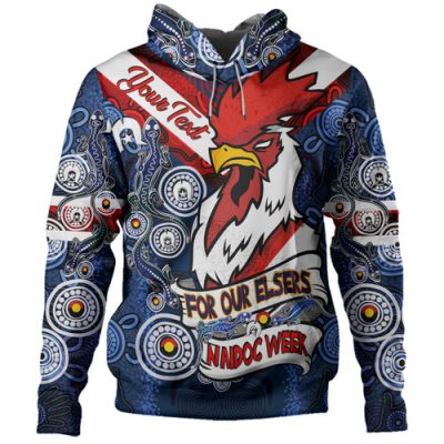 Sydney Roosters Naidoc Hoodie - Custom Sydney Roosters Naidoc WeekFor Our Elders Aboriginal Inspired Hoodie