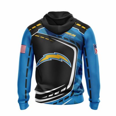 NFL Los Angeles Chargers Blue Black Pullover Hoodie V7