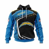 NFL Los Angeles Chargers Blue Black Pullover Hoodie V7