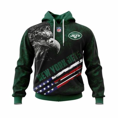 NFL New York Jets Green Black Pullover Hoodie V5
