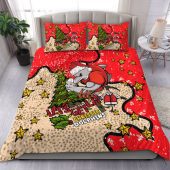 Redcliffe Dolphins Christmas Custom Bedding Set - Let's Get Lit Chrisse Pressie Bedding Set