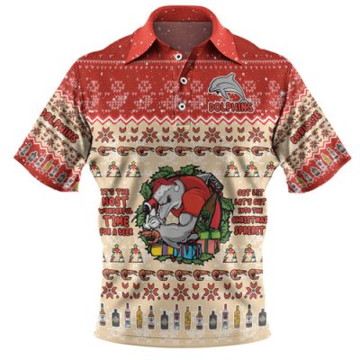 Redcliffe Dolphins Christmas Custom Polo Shirt - Chrissie Spirit Polo Shirt