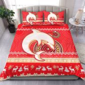 Redcliffe Dolphins Bedding Set - Australia Ugly Xmas With Aboriginal Patterns For Die Hard Fans