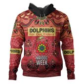 Redcliffe Dolphins Naidoc Week Custom Hoodie - NAIDOC WEEK 2023 Indigenous Inspired For Our Elders Theme (White)