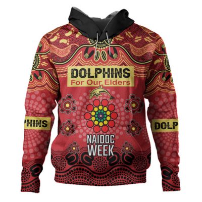 Redcliffe Dolphins Naidoc Week Custom Hoodie - NAIDOC WEEK 2023 Indigenous Inspired For Our Elders Theme (White)
