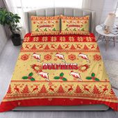 Redcliffe Dolphins Bedding Set - Christmas Redcliffe Dolphins Mascot Bedding Set