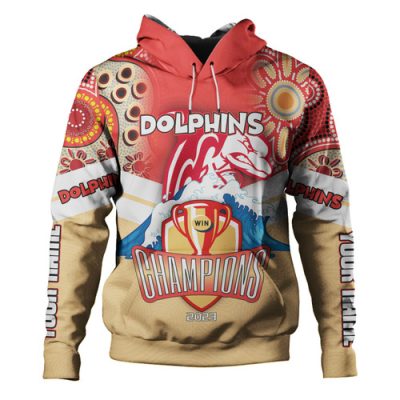Redcliffe Dolphins Hoodie - Custom Talent Win Games But Teamwork And Intelligence Win Championships With Aboriginal Style