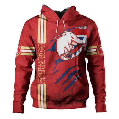 Redcliffe Dolphins Hoodie - Happy Australia Day Flag Scratch Style