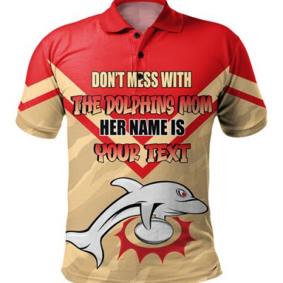 Redcliffe Dolphins Mother's Day Polo Shirt - Screaming Mom and Crazy Fan