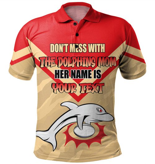 Redcliffe Dolphins Mother's Day Polo Shirt - Screaming Mom and Crazy Fan Redcliffe Dolphins Mother's Day Polo Shirt - Screaming Mom and Crazy Fan