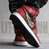 Dragon Ball Goku And Vegeta Super Saiyan God Air Jordan 1 High Sneakers Mockup 3.jpg - demo10