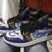 Dragon Ball Vegeta Super Saiyan Blue Air Jordan 1 High Sneakers Mockup 3.jpg - demo10