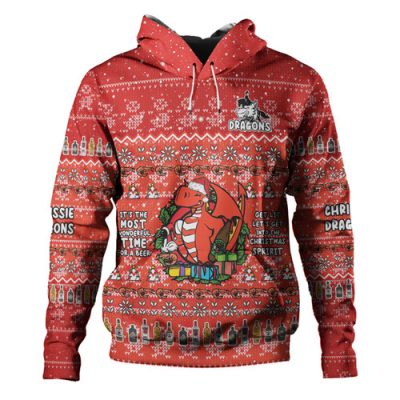 St. George Illawarra Dragons Christmas Custom Hoodie - Chrissie Spirit Hoodie