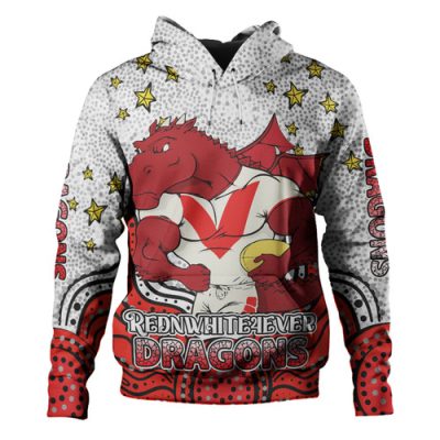 St. George Illawarra Dragons Custom Hoodie - Custom With Aboriginal Inspired Style Of Dot Painting Patterns  Hoodie