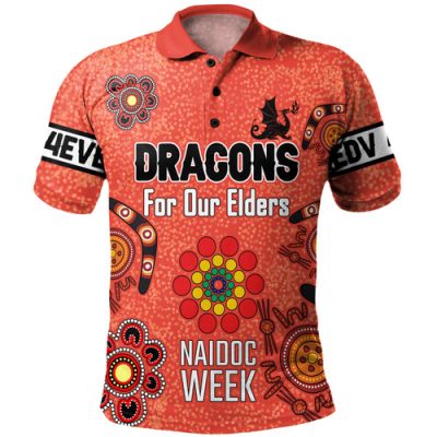 St. George Illawarra Dragons Naidoc Week Polo Shirt - NAIDOC WEEK 2023 Indigenous Inspired For Our Elders Theme