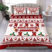 St. George Illawarra Dragons Christmas Bedding Set - St. George Illawarra Dragons Special Ugly Christmas Bedding Set