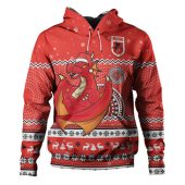 St. George Illawarra Dragons Christmas Custom Hoodie - Ugly Xmas And Aboriginal Patterns For Die Hard Fan Hoodie