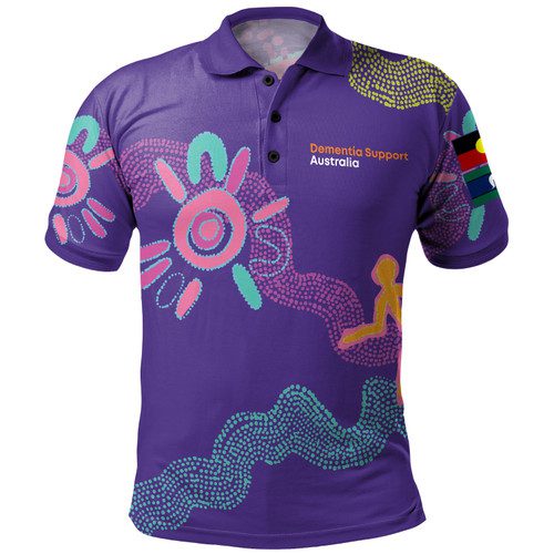 DSA Australia Aboriginal Polo Shirt - Black Aboriginal Polo Shirt