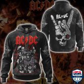 AC/DC Band Hand Skull Pullover Hoodie