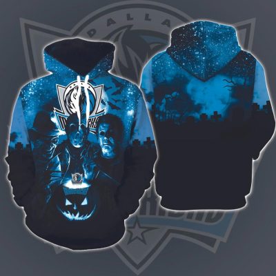 NBA Dallas Mavericks Halloween Michael Myers, Jason Voorhees, Freddy Krueger Pullover Hoodie