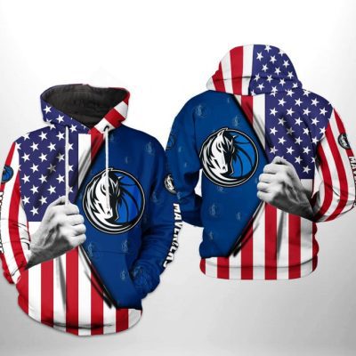 NBA Dallas Mavericks US Flag Pullover Hoodie V2