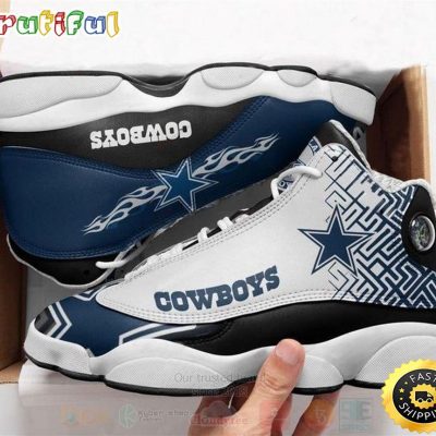 Dallas Cowboys Nfl Big Logo Football Team Air Jordan 13 Shoes