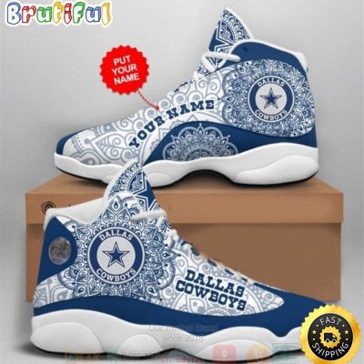 Dallas Cowboys Nfl Mandala Football Team Custom Name Air Jordan 13 Shoes