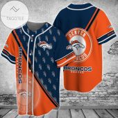 NFL Denver Broncos Orange Navy Blue Baseball Jersey V2
