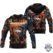 NFL Denver Broncos Dragon Orange Black Pullover Hoodie