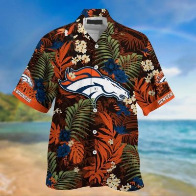 NFL Denver Broncos Tropical Flowers Hawaiian Shirt
