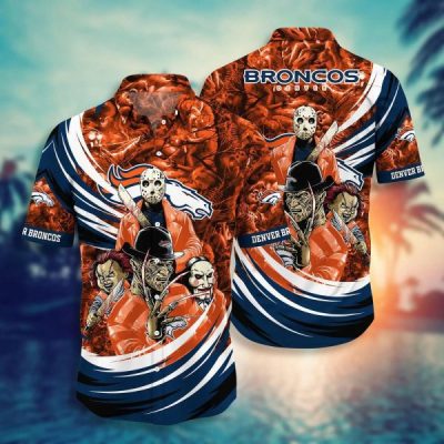 NFL Denver Broncos Halloween Orange Hawaiian Shirt