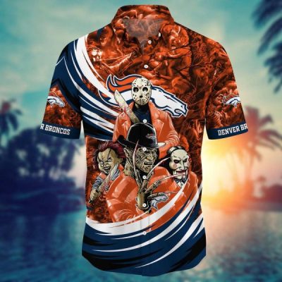 NFL Denver Broncos Halloween Orange Hawaiian Shirt